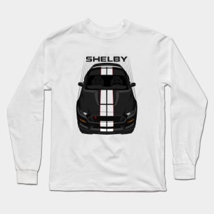 Ford Mustang Shelby GT350R 2015 - 2020 - Black - White Stripes Long Sleeve T-Shirt